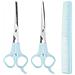 Set Di Forbici Per Capelli 3 Pezzi: Kit Professionale Per Frangia E Styling Blue - Foto miniatura 1