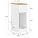 Sobuy Comodino Stretto Con Larghezza Di 20 Cm, Tavolo Ausiliario Con Cassetto, Comodino Con Porte Usb, Per Camera Da Letto E Soggiorno, Colore Bianco E Legno, Dimensioni 20 X 35 X 60 Cm Fbt111-e-wn - Foto miniatura 2