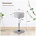 Sgabello Make Up Toeletta Seduta Comoda Sgabellino Rotante Bianco Portata 130kg - Foto miniatura 3