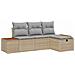 Set Divano da Giardino 4 pcs Beige 55 x 62 x 69 cm Poly Rattan - Foto miniatura 1