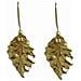 Orecchino A Gancio A Forma Di Foglia Autunnale In Metallo Color Oro - Foto miniatura 1