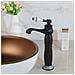 Rubinetto per lavabo da bagno, Blackswan, tipo M246, modello nero opaco con motivo in ceramica bianca, misura 31 cm - Foto miniatura 3