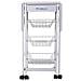 Carrello Da Cucina In Legno Bianco 37/91x37x79h - Foto miniatura 4