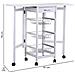 Carrello Da Cucina In Legno Bianco 37/91x37x79h - Foto miniatura 5