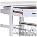 Carrello Da Cucina In Legno Bianco 37/91x37x79h - Foto miniatura 8