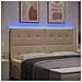 Testiera LED con luci a strisce a LED Crema 180 cm Poliestere - Foto miniatura 4