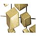 Pannello Decorativo Da Parete Abstract A Cubi Geometrici In Ferro Oro 90x50 Cm - Foto miniatura 4