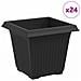 Vaso quadrato per fiori 24 pcs Nero 16 x 16 x 14 cm Plastica - Foto miniatura 1