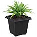 Vaso quadrato per fiori 24 pcs Nero 16 x 16 x 14 cm Plastica - Foto miniatura 3