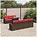 Set Divano da Giardino 8 pcs Marrone Poly Rattan - Foto miniatura 3