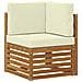 Set di divani da esterno 11 pcs Naturale e Crema Poliestere - Foto miniatura 5