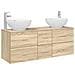 Set di mobili per il bagno 3 pz Rovere Sonoma - Foto miniatura 1