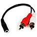 Cavo Adattatore Audio Stereo con presa mini Jack Femmina da 3,5mm a 2 RCA Maschio da 15cm - Foto miniatura 1