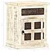 Comodino Bianco 40x30x50 Cm In Legno Massello Di Mango - Foto miniatura 6