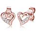 Orecchini Da Donna In Argento 925 Con Diamante - Cuore - Foto miniatura 1