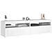 Mobili Porta TV con Luci LED 2 pz Bianco 75x35x40 cm - Foto miniatura 5
