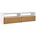Mobili Porta TV con Luci LED 2 pz Bianco 75x35x40 cm - Foto miniatura 8