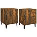 Comodini 2 Pz Rovere Fumo In Legno Multistrato - Foto miniatura 1
