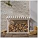 Portalegna Bianco 108x64,5x77 Cm In Legno Massello Di Pino - Foto miniatura 3