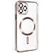 Cover Magsafe Per Iphone 12 Pro Silicone Protezione Camera Bordo Rose Gold - Foto miniatura 4