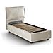 Letto Singolo Carolina, Letto Contenitore Con Rivestimento In Tessuto, 100% Made In Italy, Apertura Frontale, Con Materasso Cm 80x190 Incluso, Beige - Foto miniatura 4