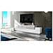 Mobile Porta Tv Nico, Credenza Bassa Da Soggiorno, Base Porta Tv, 100% Made In Italy, Cm 240x45h52, Bianco Lucido E Cemento - Foto miniatura 1