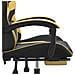 Sedia da Gaming Girevole con Poggiapiedi Nero e Oro Similpelle - Foto miniatura 7