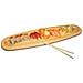 Tagliere Ovale 52x14cm In Legno Di Faggio Con Bordo Per Sushi Salumi Formaggi - Foto miniatura 1