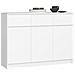Cassettiera K140, 3 ante e 3 cassetti, 138x40x99 cm, Colore Bianco - Foto miniatura 1