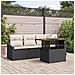Set Divano da Giardino con 5 Pezzi e Cuscini Nero in Polyrattan - Foto miniatura 2