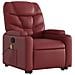 Poltrona Alzapersone Massaggi Reclinabile Rosso Vino Similpelle - Foto miniatura 4