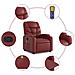 Poltrona Alzapersone Massaggi Reclinabile Rosso Vino Similpelle - Foto miniatura 8