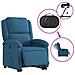 Poltrona Alzapersona Reclinabile Elettrica Blu in Velluto - Foto miniatura 5