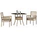 Set da pranzo per giardino 3 pezzi Beige Polirattan - Foto miniatura 3