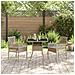 Set da pranzo per giardino 3 pezzi Beige Polirattan - Foto miniatura 4