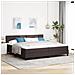 Letto Box Spring con Materasso Marrone Scuro 200x200 cm Tessuto - Foto miniatura 2