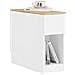 Comodini Con 3 Scomparti, Tavolino Comodini Camera Per Divano Salotto Sala Da Pranzo Cucina, Tavolo Alto Stretto Bianco E Legno 25 X 65 X 60 Cm Fbt162-wn - Foto miniatura 1