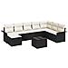 Set Divano da Giardino con cuscino 9 pcs Marrone Poly Rattan - Foto miniatura 1