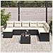 Set Divano da Giardino con cuscino 9 pcs Marrone Poly Rattan - Foto miniatura 3