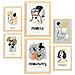 Set Di 6 Stampe Stampe Artistiche In Stile Schizzo Di Femminilità Con Inchiostro Nero Per L'interior Design A3 & A4 Telaio In Legno Chiaro - Foto miniatura 1
