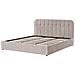 Letto Contenitore Ciniglia Challans 180 X 200 Cm Beige - Foto miniatura 4
