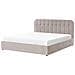 Letto Contenitore Ciniglia Challans 180 X 200 Cm Beige - Foto miniatura 5