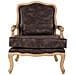 Poltrona In Legno Imbottita Marrone 64x72x92h - Foto miniatura 3