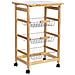 Carrello Cucina In Legno, 47x37x79h Cm, Marrone Chiaro - Foto miniatura 1
