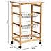 Carrello Cucina In Legno, 47x37x79h Cm, Marrone Chiaro - Foto miniatura 4