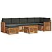 Set divani 8 pcs Naturale e Antracite Legno di Acacia Massello - Foto miniatura 1