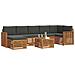 Set divani 8 pcs Naturale e Antracite Legno di Acacia Massello - Foto miniatura 3