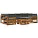 Set di divani da esterno con cuscino 7 pcs Naturale e Antracite - Foto miniatura 1