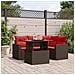 Set Divani da Giardino 5 pz con Cuscini Marrone in Polyrattan - Foto miniatura 2