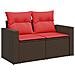 Set Divani da Giardino 5 pz con Cuscini Marrone in Polyrattan - Foto miniatura 4